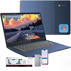 Lenovo 2026 Slim 3 Chromebook Laptop - 14" FHD Touch Screen for Student Business, 8-Core MediaTek 520 Processor, up to 16GB RAM, 64GB EMMC+128GB Micro SD, 13.5 H of Use, Wi-Fi 6, Chrome OS,Bundle Accessory