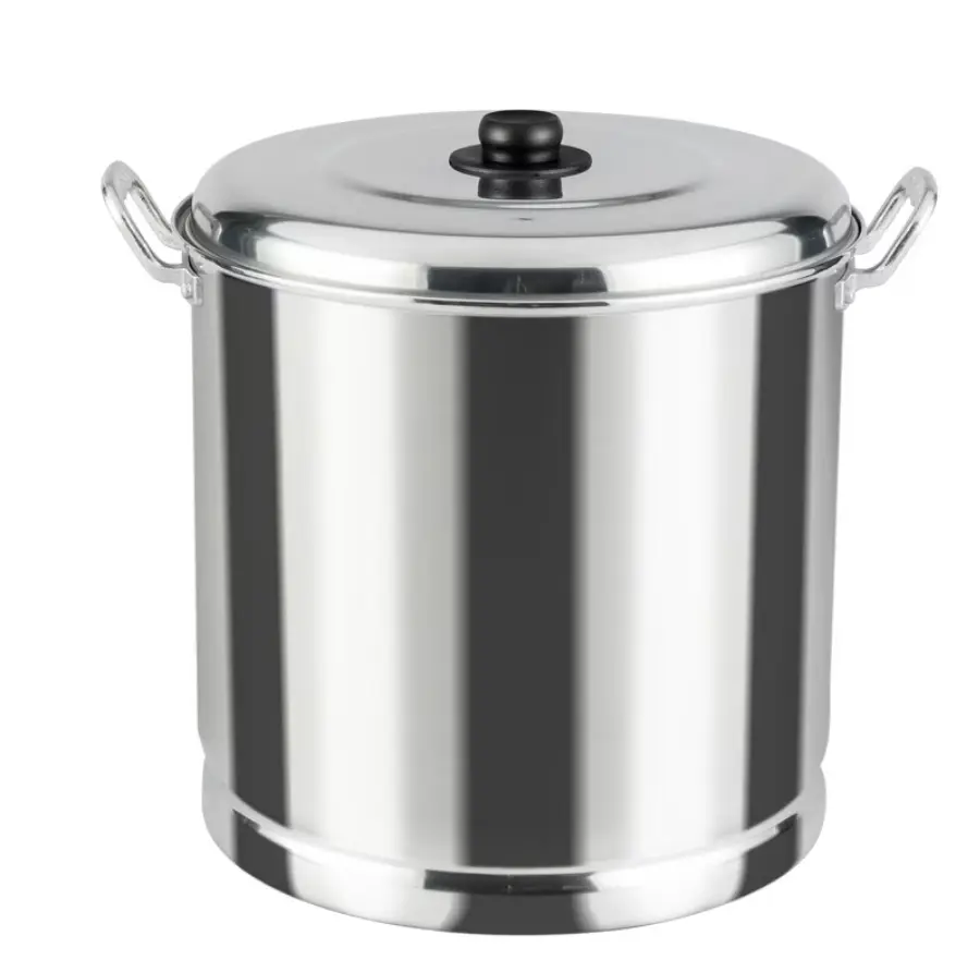 16 Qt Aluminum Steamer Pot Cookware with Removable Lid, Handles, Induction Compatible