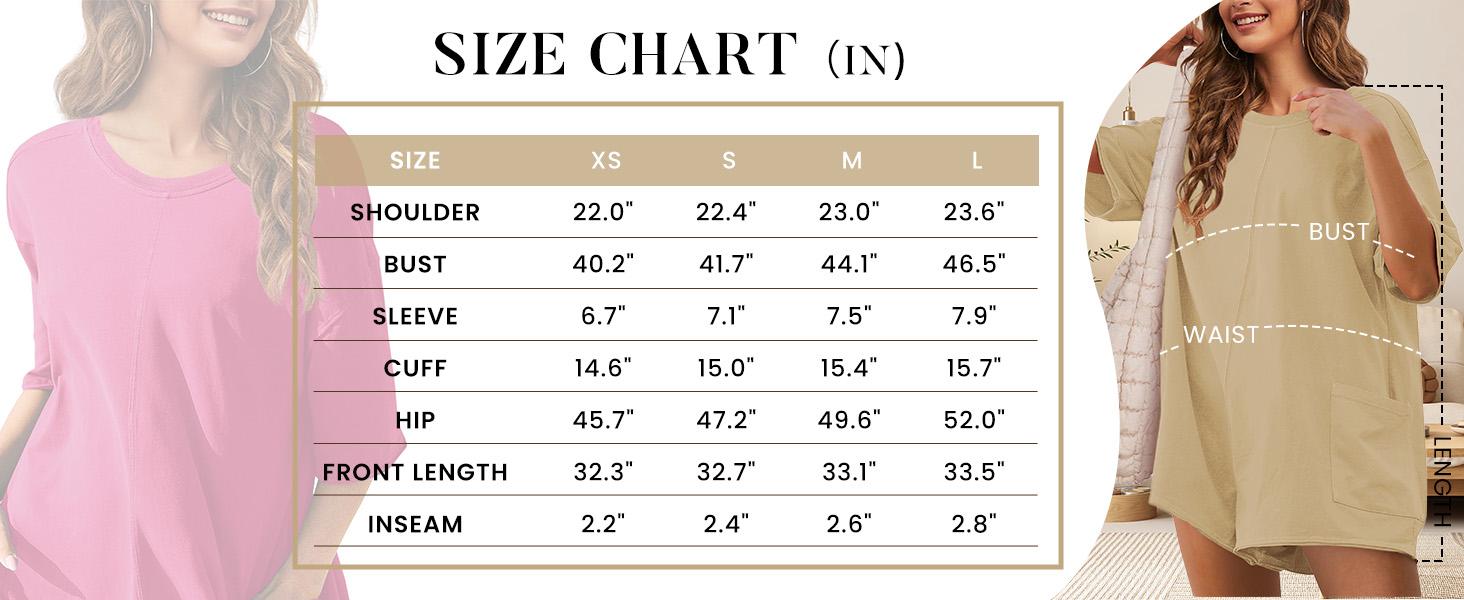 WoodBerry Women's Oversized Rompers Casual Athletic Jumpsuits Overalls Workout Hot Shot Tee Romper Round Neck Cute Shirt Womenswear