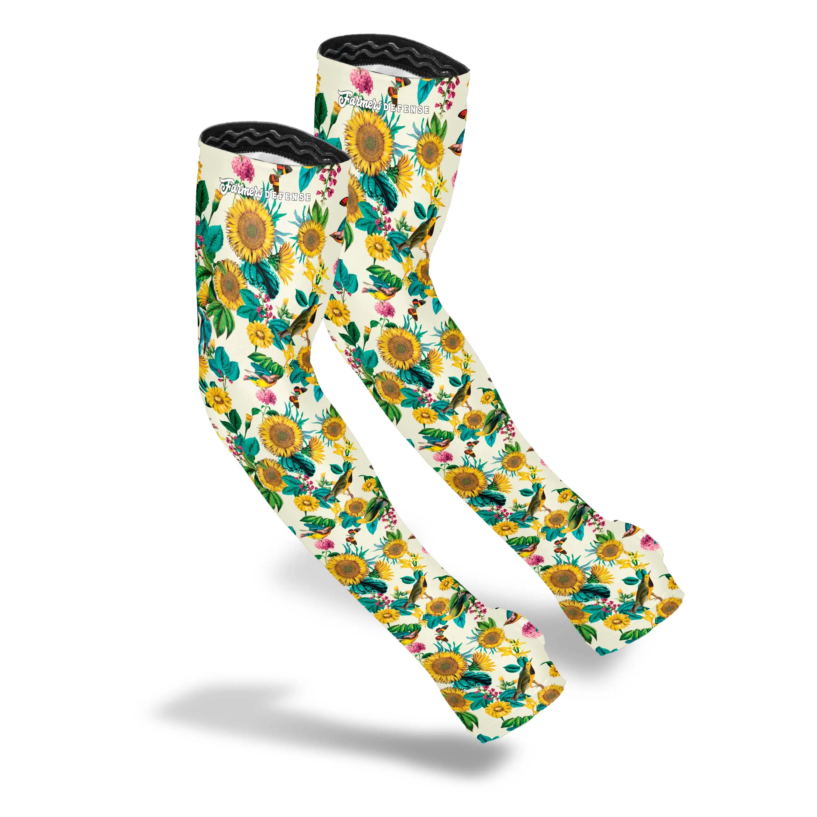 FARMER'S DEFENSE Gardening Arm Sleeves | UV Cooling Protective Sleeve Women & Men | Anti-Scratch Cover Sun UPF Outdoor Protection - Garden Flowers