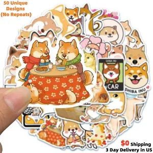 50PCS Corgi Dog Stickers - Kawaii Cartoon Puppy Vinyl Waterproof Decals for Kindle, Laptop, Hydro Flask, Phone Case - Adorable Dog Lover Gifts for Girls, Kids & Teens - Cute Animal Corgi Luv Style Stationery Pack - High Quality No-Repeat Sticker Pack