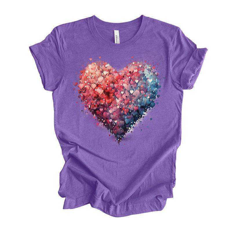 Bella Canvas Heart T-Shirt, Watercolor Heart Valentine's Day Tee - Unisex Bella Canvas Shirt