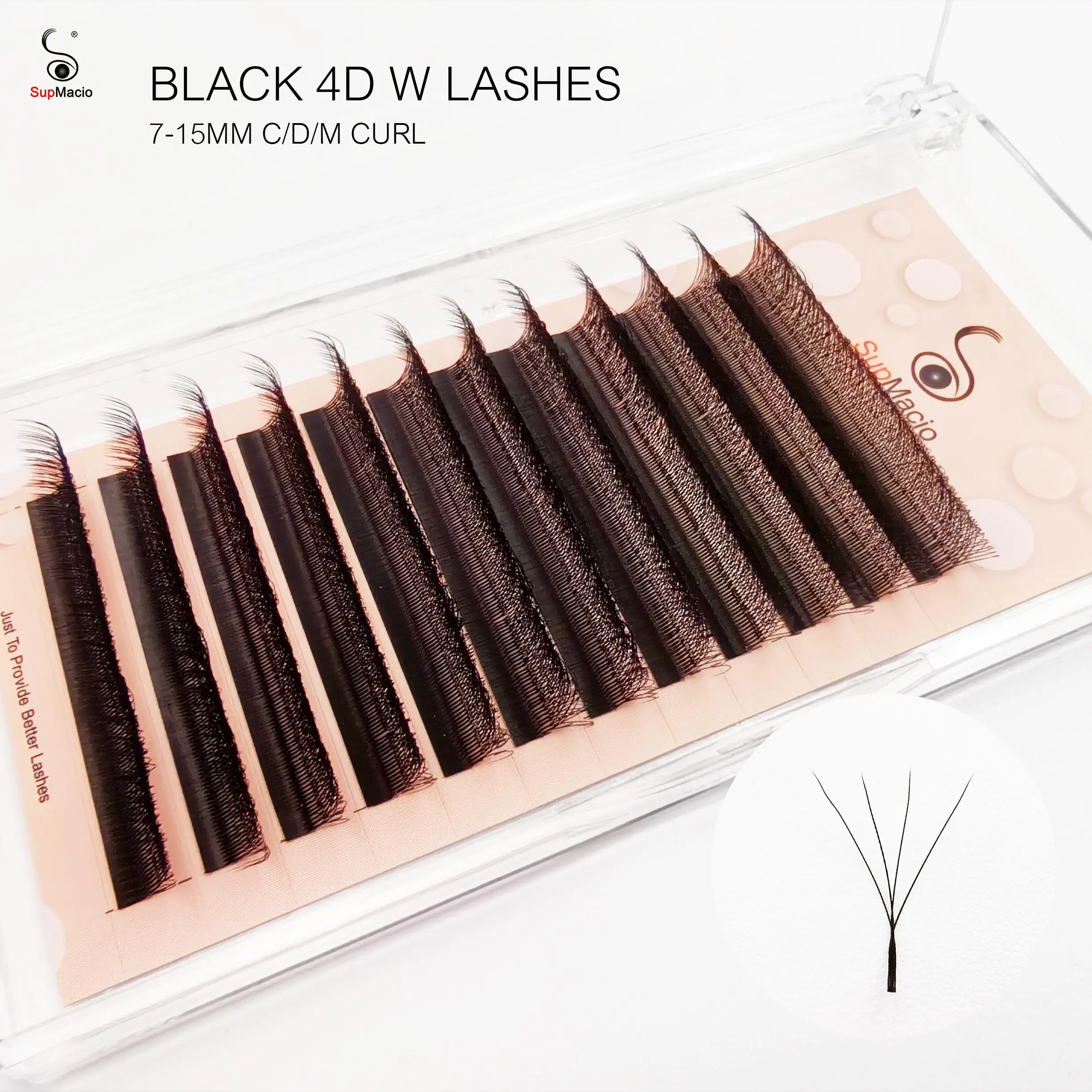 4D W Lashes Natural Soft Individual Lash Handmade 0.07mm 4DW Premade Volume Fans Cilios W Supmacio Natural EyeLash Extensions 2026 New
