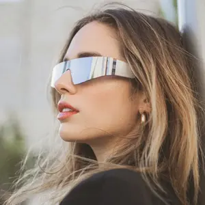 Punk style sunglasses ins outdoor riding one-piece sunglasses personality fashion futuristic sense