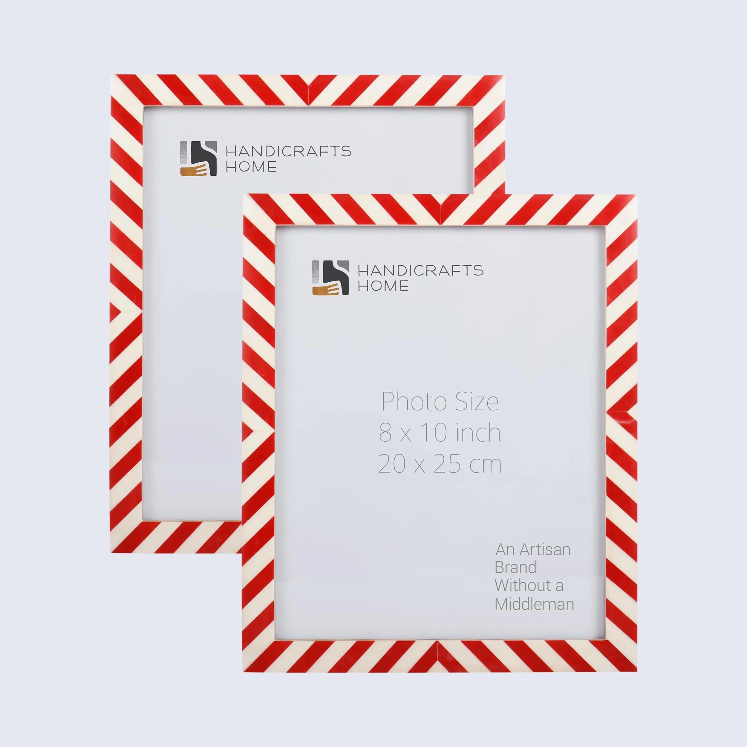 Handicrafts Home Photo Picture Frames 8x10 Candy Cane Strawberry Set of 2