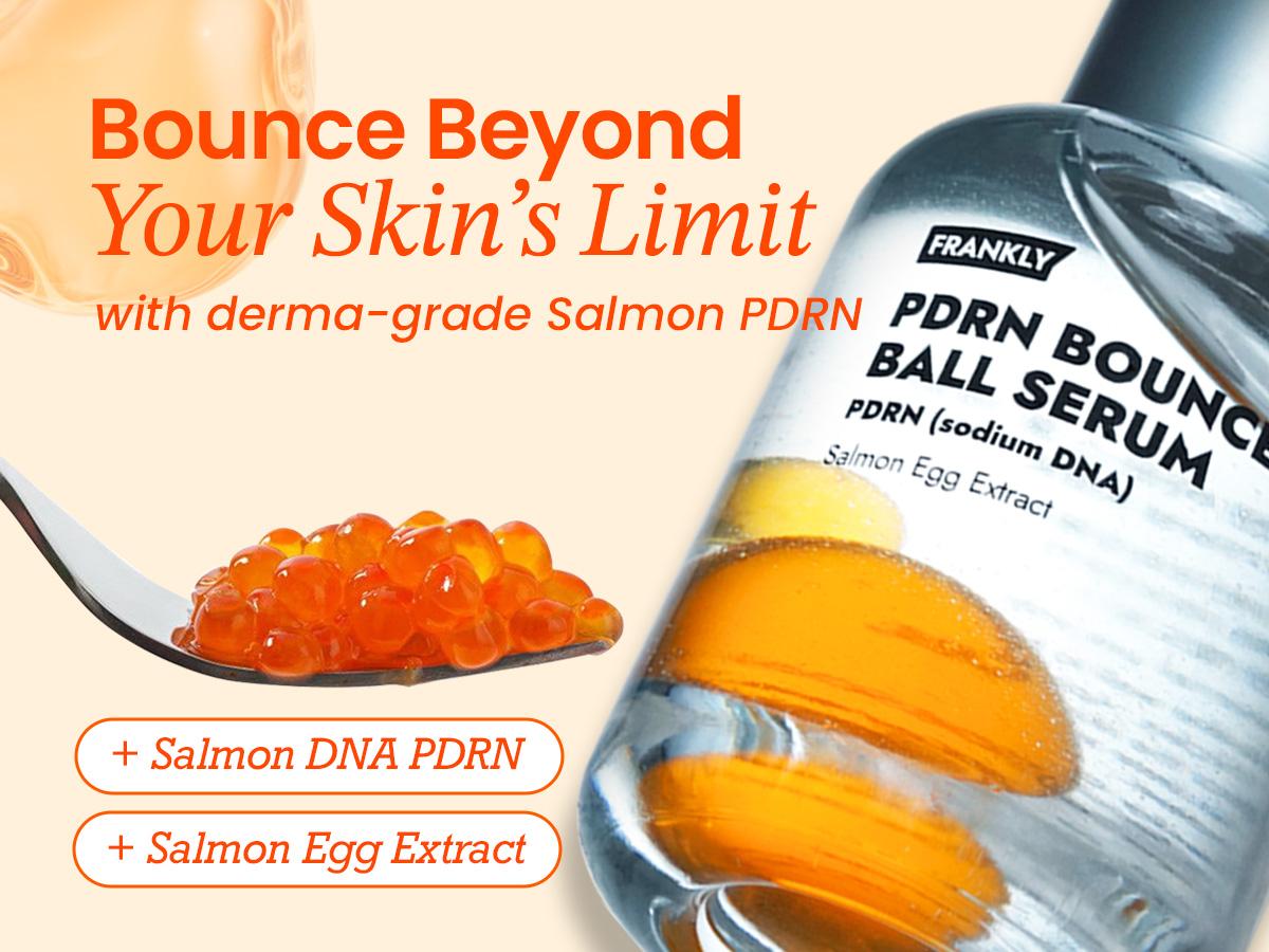 [FRANKLY] PDRN Bounce Ball Serum | 99% Pure Salmon DNA Moisturizer for Skin Repair & Glow Skin | Barrier Repair, Glow Skin, Plumping Effect, Korean Skincare, Lightweight