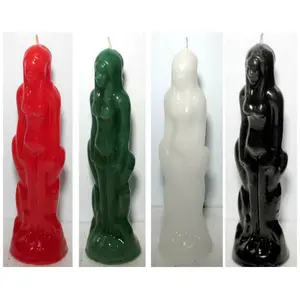 Female Image Figure Candle Human Wicca Spell Pagan Hoodoo - Choose Color! Decor Decoration Black