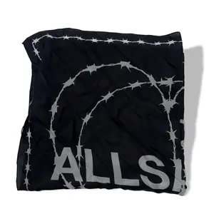 All Saints Barb Heart Square Scarf Edgy Graphic Style Lightweight Soft Unisex Accessory for Daily Styling Travel Gifting