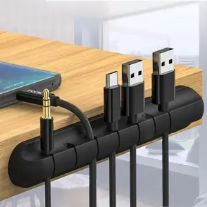 3 piecesAdhesive  USB Cable Desktop Tidy Management   Cable Winder cable Organizer Cord Storage