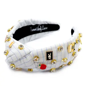 Hand Sewn Teacher Jeweled Knot Headband