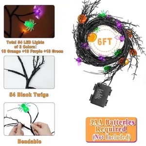 1) 6 Ft Halloween Willow Vine Twig Decor Garland for decor  2) Christmas Tree Topper Star, 10-inch Rustic Brown Rattan Natural Warm Lights 6 hours, Seasonal Decoration for Festive Christmas Home Indoor Ornament  Required 3 AA batteries ( not included)