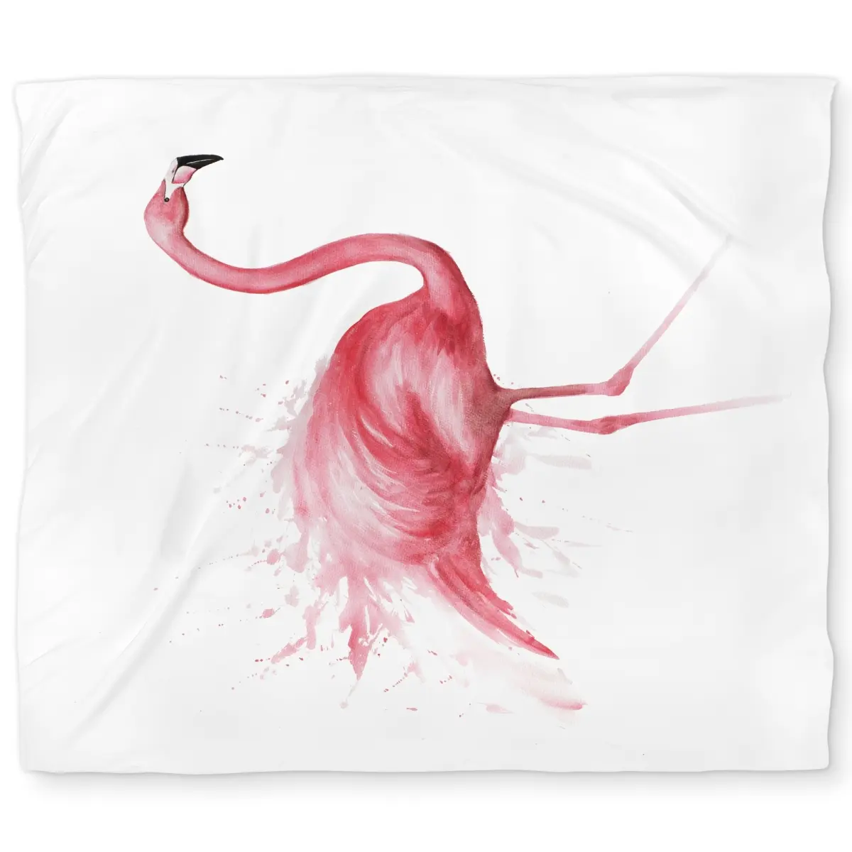 Begin Home Decor C1DCKSW0WMDG4F Microfiber Face Pink Flamingo Watercolor King Size Duvet Cover - Animal Theme Bed Covers, Machine Washable Home Interior Bedding with Romantic Flair