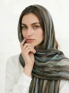 Women's Ethnic Style Rainbow Dye Long Scarf, Spring Summer New Fashion Wrap Shawl for Travel Photography, Ladies' Folded Headscarf