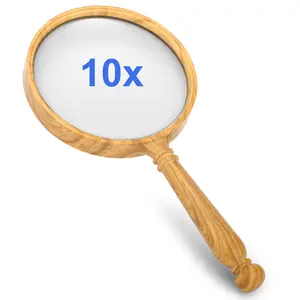 10X Magnifying Glass - 105mm Magnifier with Retro Wood Grain Design,Vintage Handheld Reading Magnifiers,Portable Loupe for Reading Book,Inspection Insects