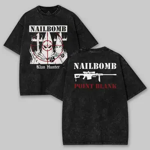 NAILBOMB - "Klan Hunter" Premium T-Shirt [Comfort Colors 1717] Band Logo | 1995 | Antiracist | Antifascist | Metal | Hardcore | Punk | Goth Cotton Fabric