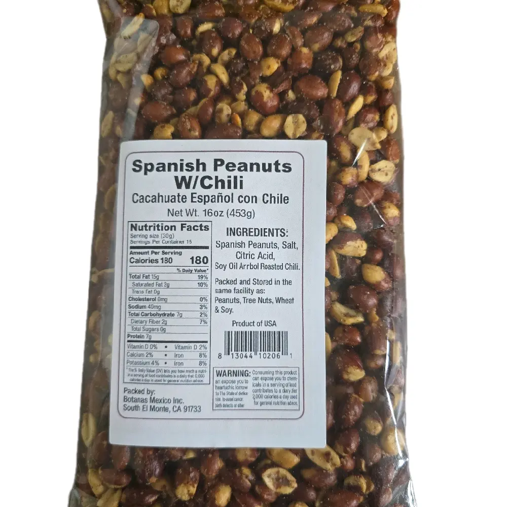 Spanish Peanuts With Chile 16oz 1lbs Spanish Peanuts With Chile 16oz 1lbs