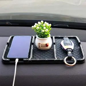 Elegant Non-Slip Rhinestone Car Dashboard Mat: Secure Holder for Essentials & Chic Interior Accessory