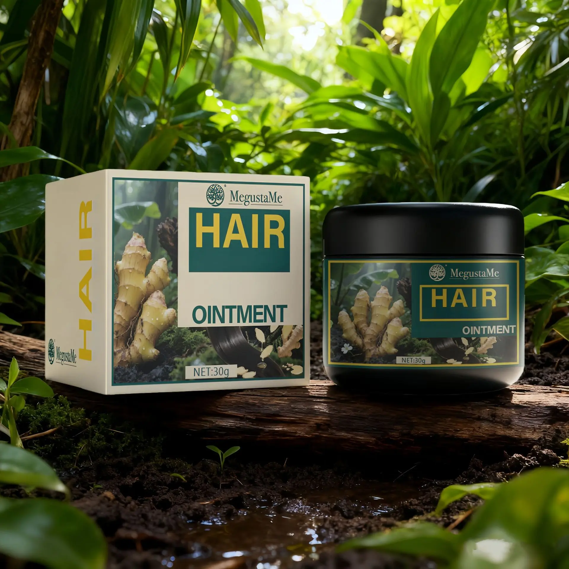 MegustaMe Hair Ointment 30g - Pocket-Sized Ginger Ointment for Smooth Healthy Hair On-The-Go Convenience Multi-Benefit Care