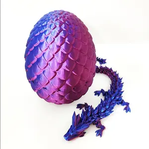 3D Printed Dragon Statue, 1 Count Vibrant Gradient Dragon Egg Ornament, Creative Desktop Decoration for Home Office, Home Decor Gifts