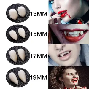 2pcs  Vampire & Werewolf Fangs Set - Realistic Resin Cosplay Teeth Props, Gothic Style, Perfect for Halloween Party Costumes & Gifts, All-Year Wear