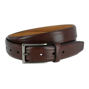 Trafalgar Stitch Detail Leather Belt, Smooth Leather Belts
