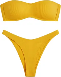 Women's 2 Piece Floral Bikini Set Halter Triangle String Thong Swimsuit Beach Bathing Suit