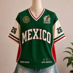Green Mexico Soccer Jersey | Number 26 Aztec Style