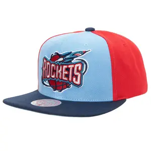 Mitchell & Ness Blu/Nvy/Rd NBA Houston Rockets On The Block HWC Snapback