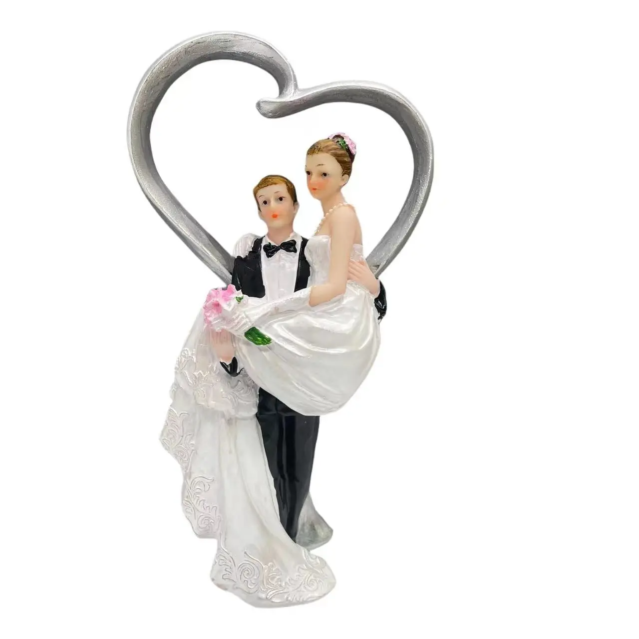 20cm Wedding Season Valentine's Day Decorative Item, Resin Material Wedding Scene Statue Ornament, Home Bedroom Balcony Desktop Decoration