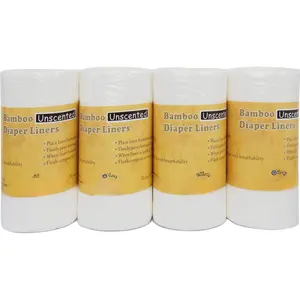 Rayon Unscent Diaper Liners- Fragance Free and Chlorine Free(4PK) 400 Count by (White)