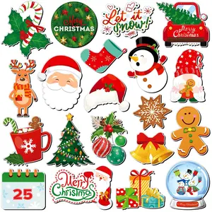 【20/40 pcs Christmas Magnets Gifts】 Christmas Refrigerator Magnet Set, Polystyrene Santa, Christmas Tree, Snowman & Reindeer Designs, Waterproof, for Fridge, Garage Doors & Vehicles, Holiday Festive Ambiance Enhancer