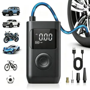 Tire Inflator Portable Air Compressor, 150PS| Cordless Rechargeable Air Pump inflador portatil, 5X Faster with Digital Gauge, Auto-Off & LED Light, Car Accessories for Car, Motorcycle, Bike, Balls Auto Repair Tools,Power bank
