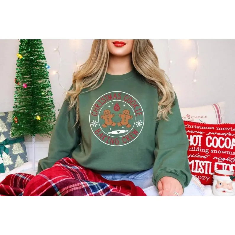 Cute Christmas Cookies Sweatshirt, Women's Christmas Sweatshirt, Merry Christmas, Christmas Baking Crew Shirt, Holiday Sweater,Gift for cook