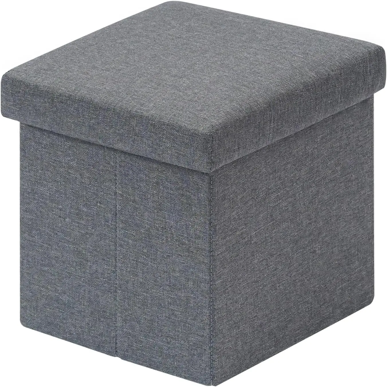 Storage Ottoman Cue, Linen Small Foot Seat,for Living Room, edroom,  Office, Dorm Storage Footrest Grey 11.8"x11.8"x11.8"