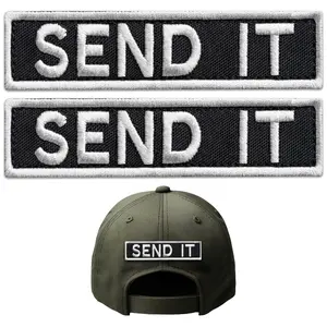 2-Pcs SEND IT Patch Set Military Embroidered Patch with Hook & Loop Backing