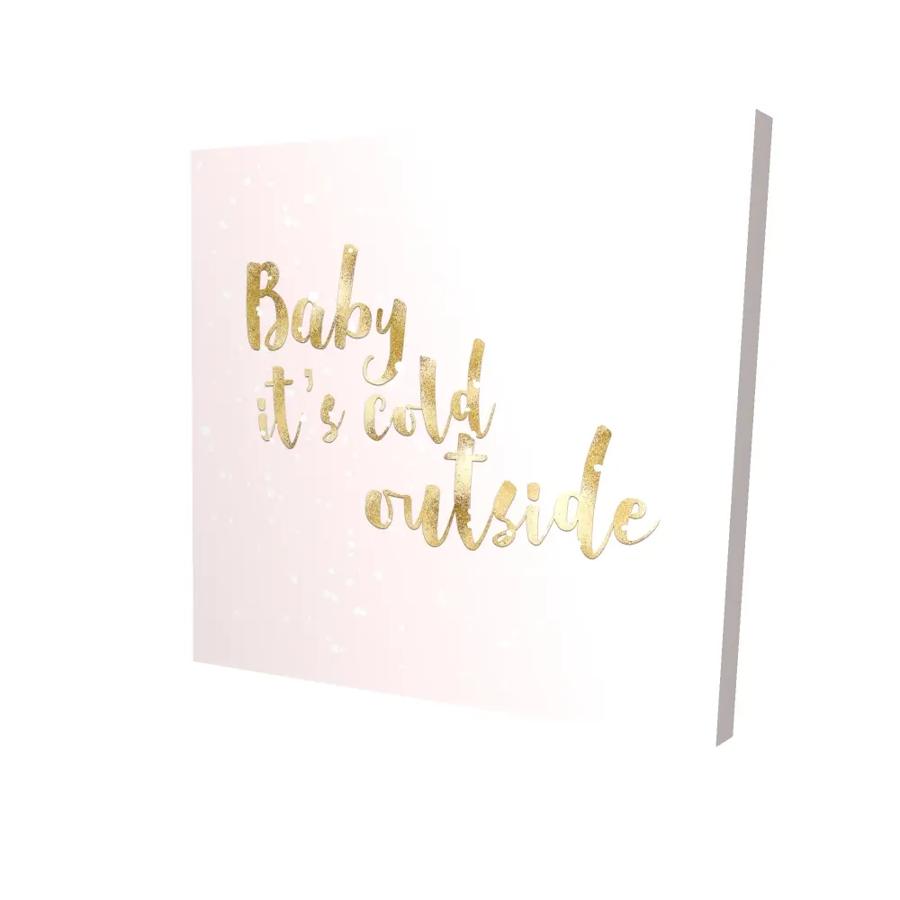 Begin Home Decor 2080-2424-HO6 24 x 24 in. Romantic Pink Canvas - Baby Its Cold Outside - Home Decor