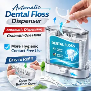 Dental Floss Picks Dispenser,Adults for Clean Teeth FlossSticks Toothpick,Automatic Pop-Up Organiser Case withFlossers 88 Count,Flosser Holder Container Tool for ToothCare