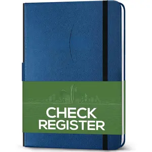 Check Register - Accounting  Log Book for Income & Expenses - Transaction Checkbook for Small Business - Checking Account Notebook for Financial Transactions - A5, Hardcover, Mystic Blue