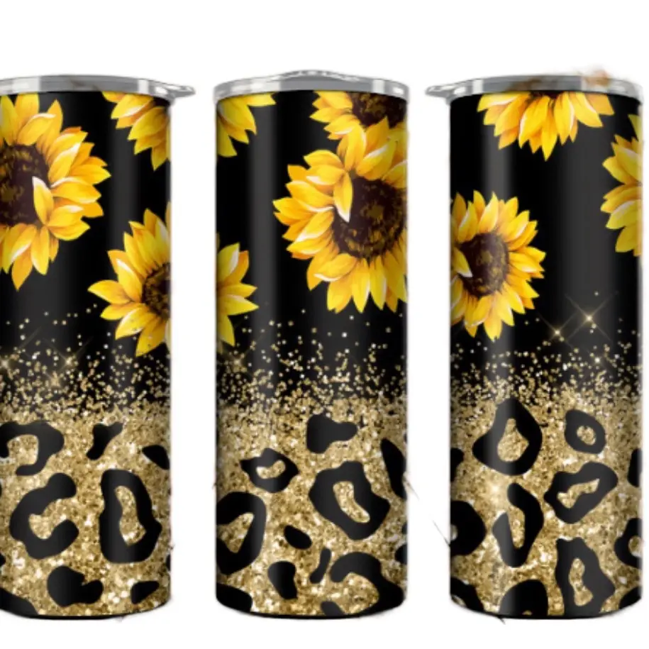 Shuflower cheetah sparkle tumbler