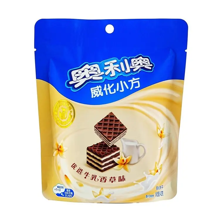 Oreo Cream-Filled Vanilla Milk Wafer Cubes, Biscuit Snack for Casual Enjoyment, Cream Filled Wafers