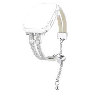 Women's Apple Watch Band Simulated Leather Strap, Lightweight Design, Adjustable Length, Comfortable Fashion Fit, Fits Iwatch Se Series 1-11