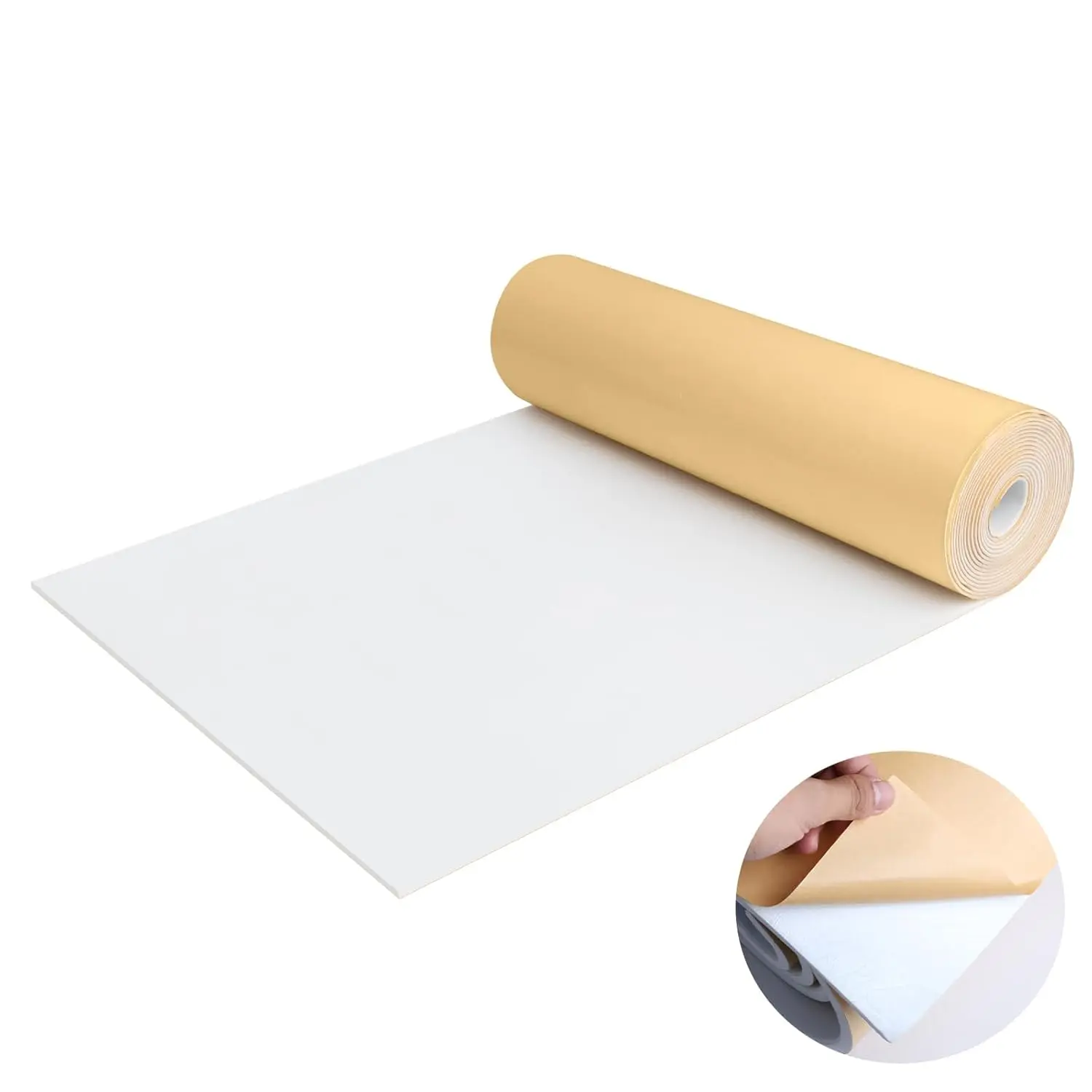 Adhesive Rubber Sheet 12 x 59 x 1/16 Inch Adhesive Insulation Neoprene FoamMulti-Function Closed Cell  Soundproof Rubber  Padding