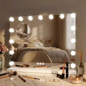 Vanity Mirror with Lights – LED Makeup Mirror with 3 Color Modes, Touch Control & USB Charging, Tabletop or Wall Mount
