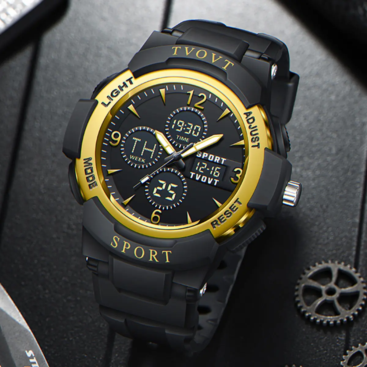 Fashion Men's Watch Large Dial Waterproof Luminous Watch Fashion High-end Multifunctional Sports Dual Time Zone Watch gift set watches for men Modern Fashionable Wristwatch