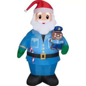 7 Foot Police Officer Santa Light Up Christmas Inflatable Lawn Decoration