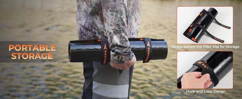 KastKing EZ Fillet Fish Fillet Mat, Anti-slip Texture With 25" Integrated Ruler, Extended Dimensions, Easy to Clean Material, Portable Storage, Fish Cutting Board