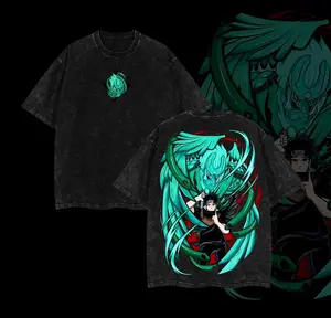 Limited Edition SHISUI x SUSANOO - NARUTO Anime Double Printed Oversize Lightweight Acid Washed Tee