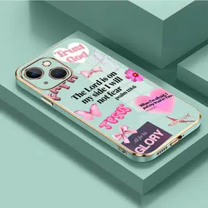 Faith Over Fear Christian Phone Case for iPhone 17 15 Pro Max 16 14 Plus 13 12 11, Psalm Bible Verse Religious Electroplated Soft TPU Cover, Aesthetic Protective Case for Women Girls Men, Dirt-Proof & Easy to Clean