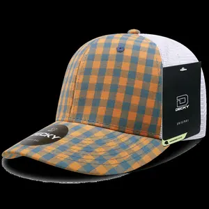 212 MAIN Pet Trucker Baseball Cap - Unisex, Structured Plaid Print, 6-Panel Mid Profile, Snapback, Mesh, Cotton, Vintage, 6017-149, 149-White, 1 Size Fits Most (Dog & Cat Supply)