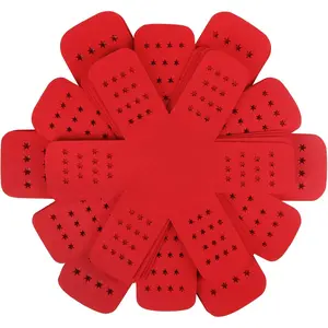 Pan Pot Protectors, Larger & Thicker Pan Protector with Stars, Set of 12 and 3 Different Sizes, Red Pot Divider Pads for Protecting and Separating Your Cookware